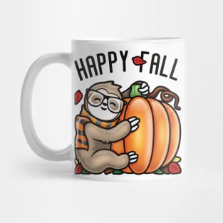 Happy Fall Cute Sloth love Autumn Pumpkin Leaf Mug